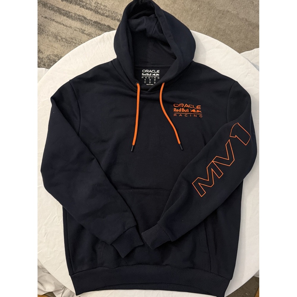 NWOT ORACLE RED BULL MV1 MAX VERSTAPPEN PULLOVER Black HOODIE USA L